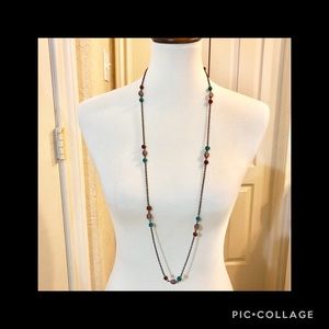 Copper tone bead necklace